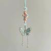 Blue Water Drop Pendant, Butterfly Flower Necklace, Simple and Versatile Necklace.