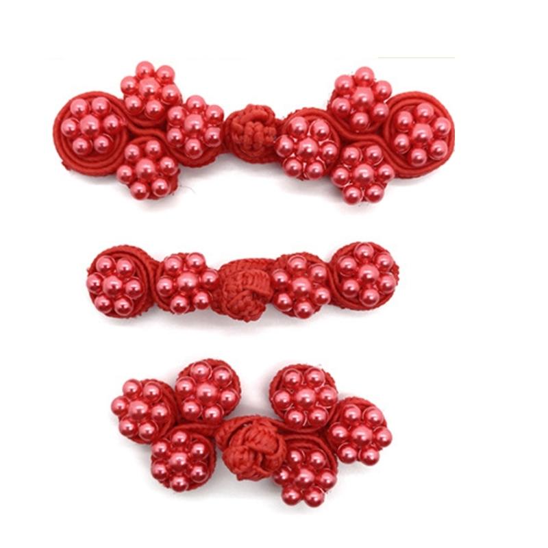 Color Round Beads Chinese Knot Buttons Sweater Scarf Cloaks Clasp Cardigan Fasteners for Clothing Cheongsam Fasteners