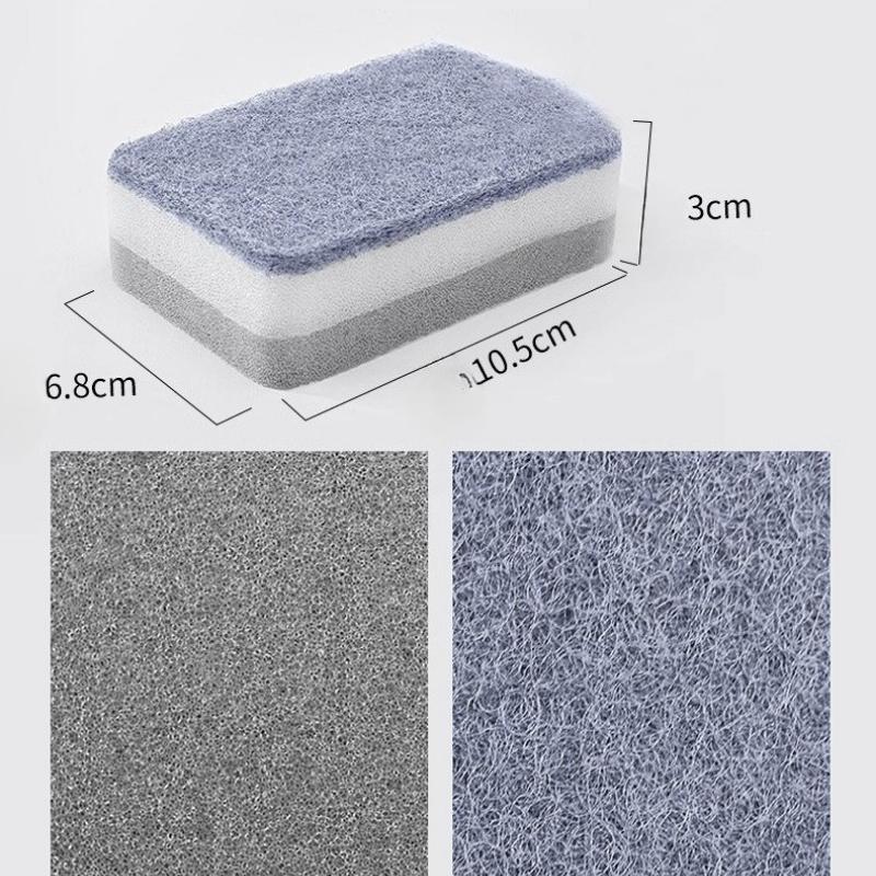 10pcs Double-sided Cleaning Sponges Pan Pot Cleaning and Maintenance Washing Sponges Household Scouring Pad Kit Tools Brush
