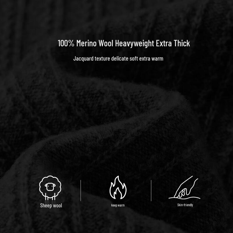 Shanshan Men's 100% Merino Wool Jacquard Round Neck Sweater