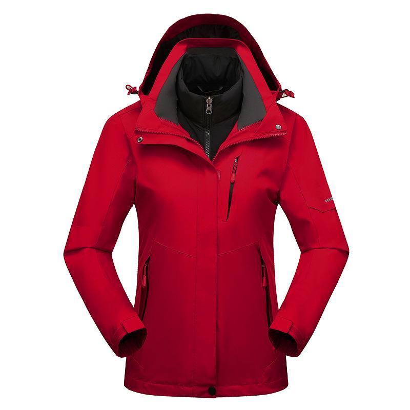Outdoor Use Autumn and Winter Feather Rong Liner Jacket Womens Three-in-one Detachable Water Repellent Coat Warm Ski Suit