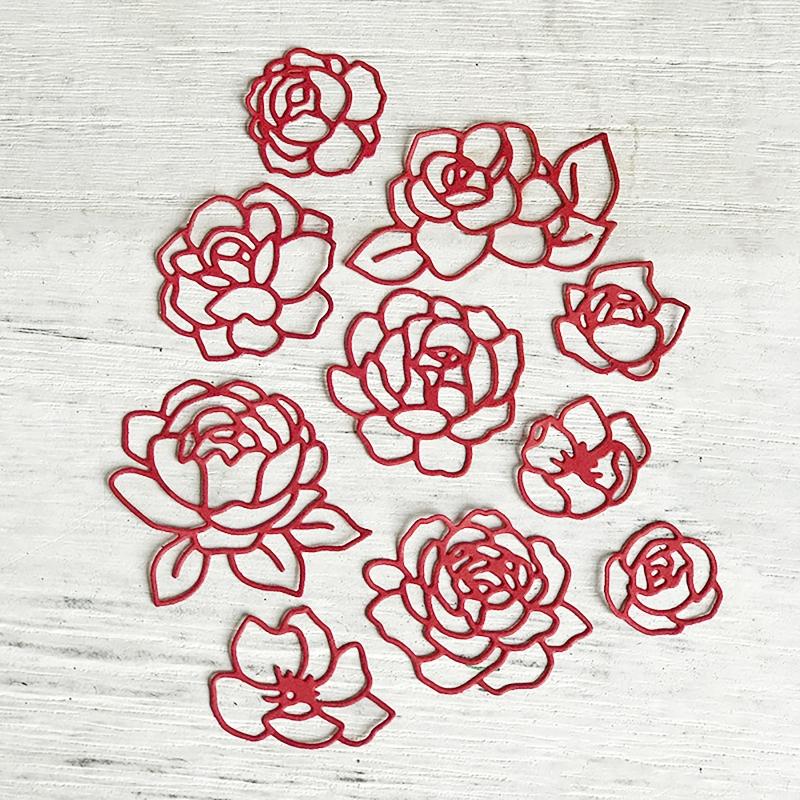 Rose Flower Metal Cutting Dies Handmade Crafts DIY Scrapbooking Embossing Supplies for Children Kids Girls Boys