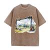 Trendy Football Anime Printed T-shirt Vintage Washed Oversized T Shirt Summer Short Sleeve Cotton Tees Tops Clothing