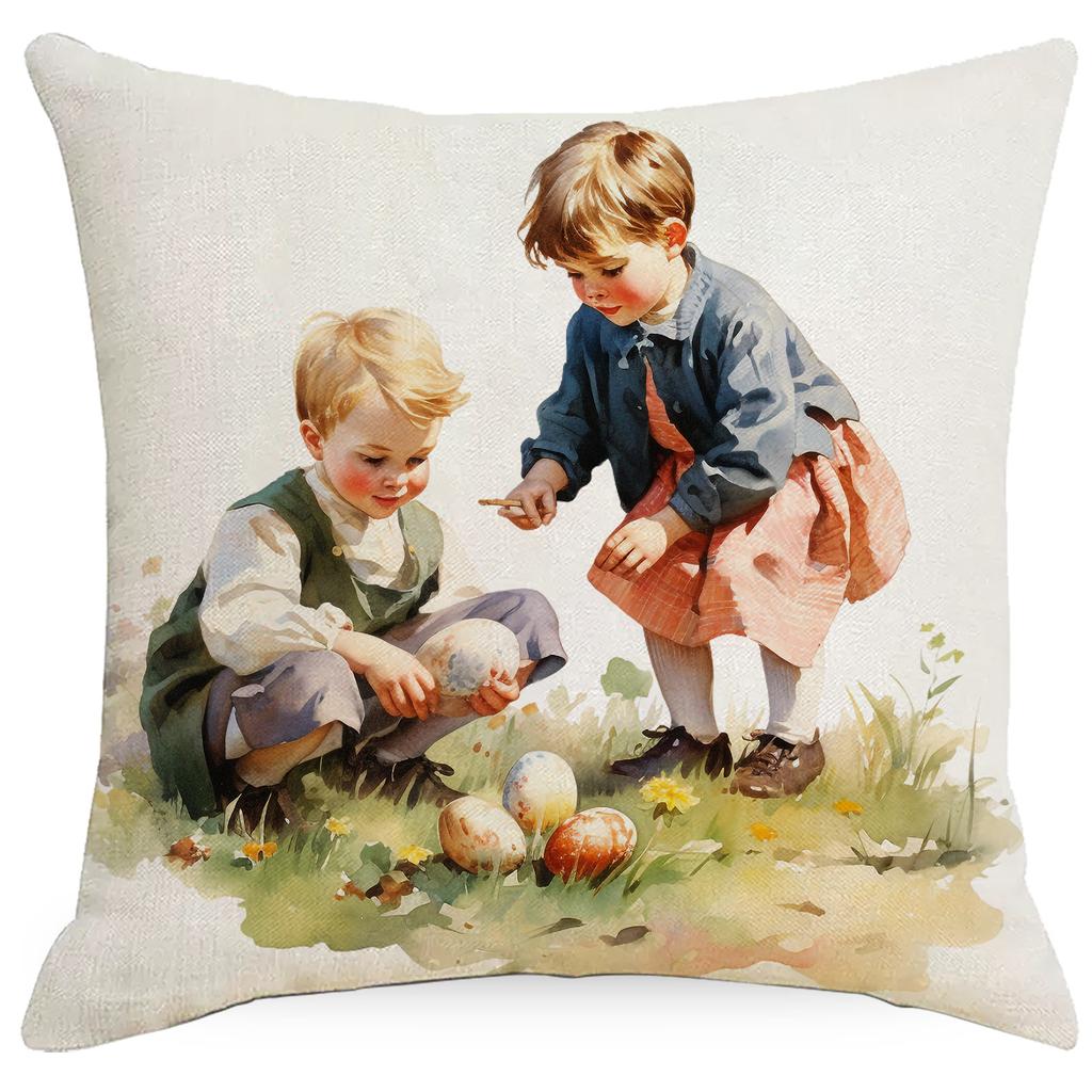 New Easter Bunny Easter Egg Sofa Decorative Pillow Cushion Cover