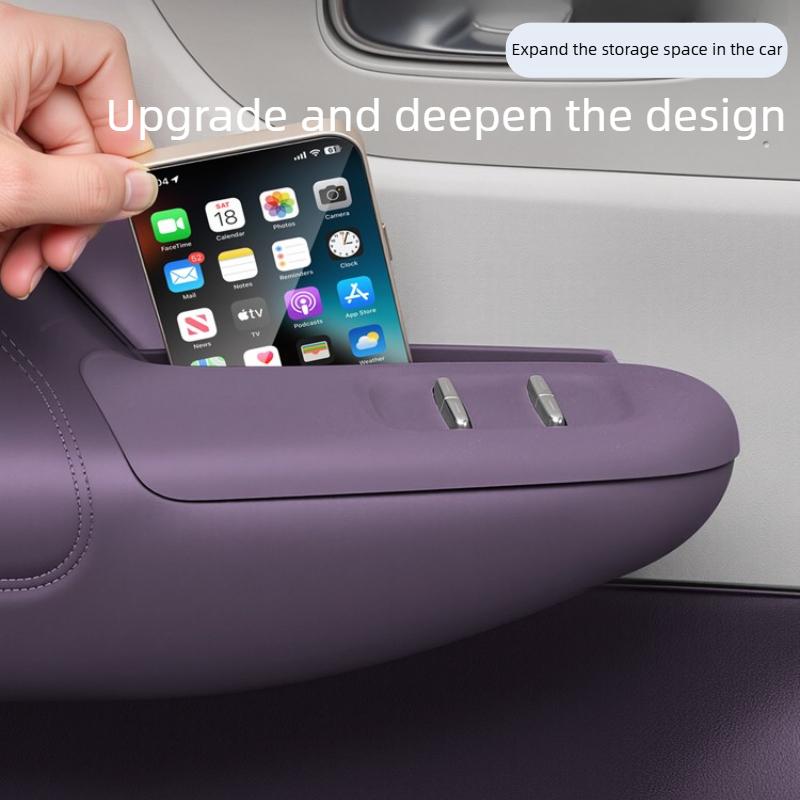 For Leapmotor B10 Car Door Storage Box Silicone Mat Door Handle Protective Cover Interior Car Accessories