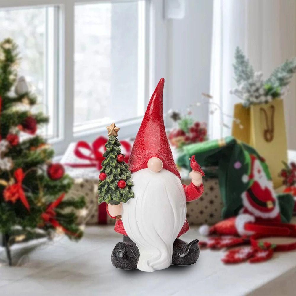 Cute Christmas Santa Claus Statue Creative Gnome Decor Sculptures Crafts Dwarfs Figurines  Lawn