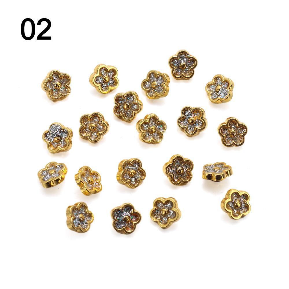 20pcs Handmade Flower Buckles 10 Colors Mini Cartoon Buttons Stuffed Toys Accessories  1/6 Doll