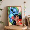 Disney Oil Painting Lilo and Stitch Characters Art Handmade Diy Painting Home Decoration Gift