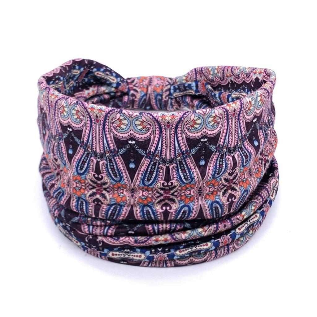 European American Women's Hair Band African Print Pattern Wide Edge Elastic Knot Sports Yoga Headband Women's Headwear Hair