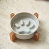 Niedliche Keramiknapf im japanischen Stil für Haustiere, Katzenpfoten-Design, Anti-Schling-Napf, Langsamfresser-Napf für Katzen, Anti-Umkipp-Napf, Runder Wassernapf für Haustiere, Hunde und Katzen