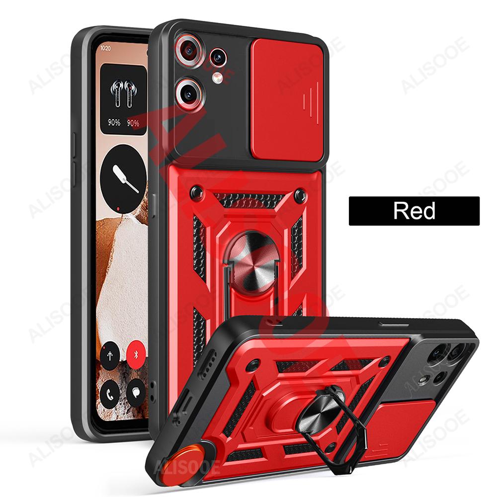

Armor Funda для Nothing CMF Phone 2 Pro Чехол Сдвижная Защита Камеры Кольцо-Подставка Противоударная Задняя Крышка Capa Nothing CMF Phone 2 Pro красный