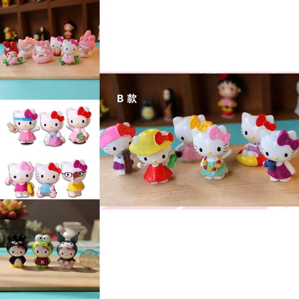 Adorable 6pcs Hello Kitty Kuromi Sanrio Cute Dolls Accessories For Collectors