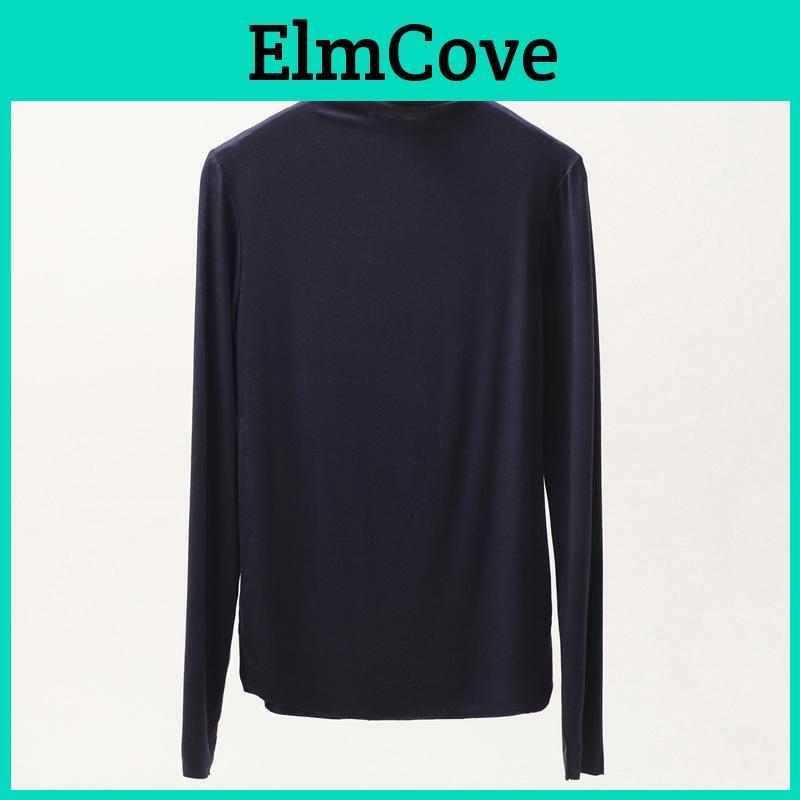Elegant Ladies Summer Polo Top With High Roll Neck And Long Sleeves For Casual Wear