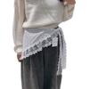 High Quality White Embroidered Lace Mesh Fart Curtain Skirt Women'S Spring And Autumn Cotton