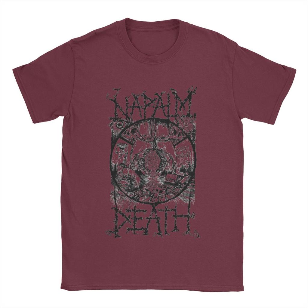 Funny Napalm Death T-Shirt Men Round Neck Pure Cotton T Shirt Band Short Sleeve Tees Original Tops