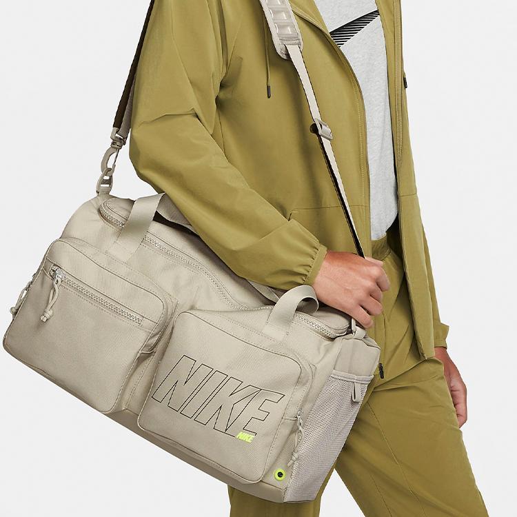 New Nike Fabric Luggage Bag Training Bag Camping Bag Handbags Gym Bags Unisex Light Beige DO6612-230