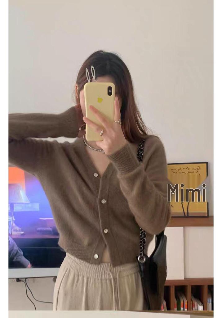 Women's V-Neck Loose Knit Cashmere Wool Cardigan - Autumn & Winter Collection
