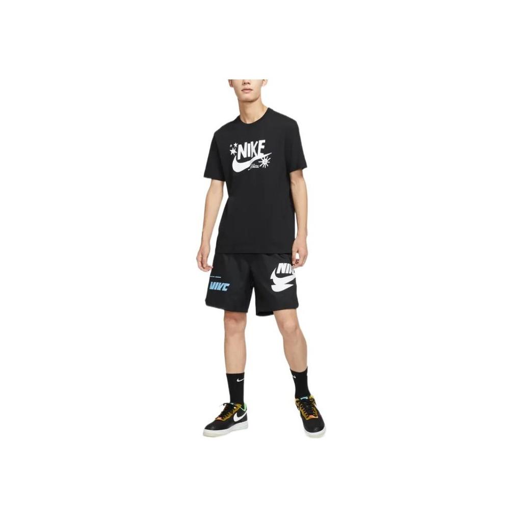 Nike Solid Color Crew Neck Logo Print Short Sleeve T-Shirt Men Tops Black DR7808-010