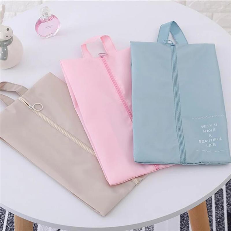 Portable Shoe Bag Waterproof Travel Polyester Storage Bag Pouches Convenient Storage Organizer Shoes Sorting Zipper Totebags