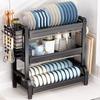 Modern Aluminum 3-Tier Countertop Dish Drying Rack
