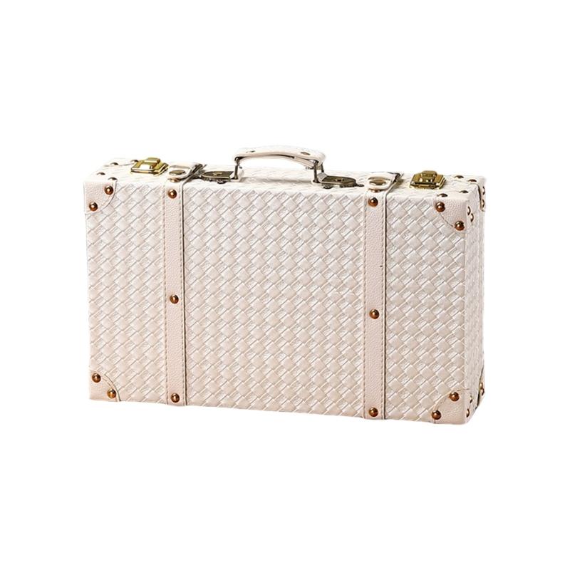 Vintage Europäischer Stil Leder und Holz Aufbewahrungsbox Tragbar Haushaltsgegenstände Organizer Für Heim Büro Dekoration