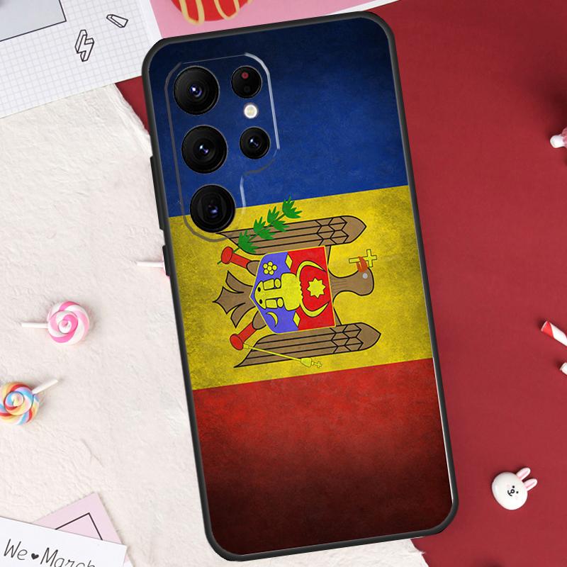 Moldova Flag Case For Samsung Galaxy S21 S22 S23 S24 S25 Ultra S9 S10 S25 Plus S25 FE S20 FE Cover Shell