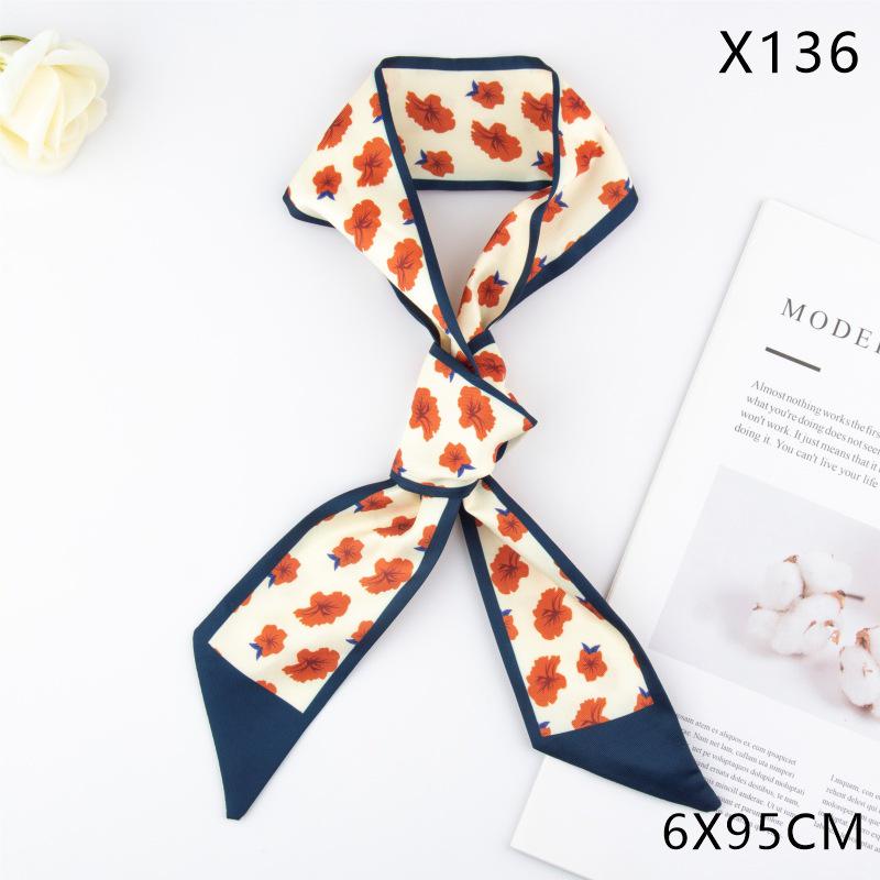 Versatile Vintage Silk Scarf: Hair Tie, Headband, Bag Accessory