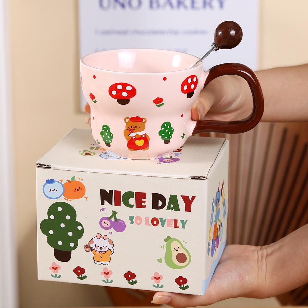 Cute Animal Mugs Household Ceramic Cups  High Appearance Level Couple Drinking Cups  Birthday Gifts and Souvenirs