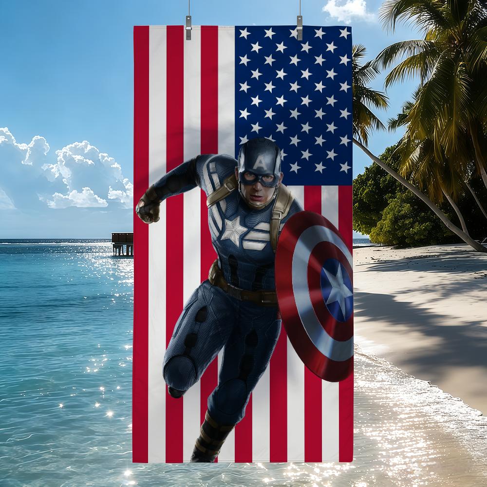 MV Superheroes C-Captain A-America Towel Quick Drying Beach Towels Are Suitable For Swimming Pools Camping Yoga And The Gym