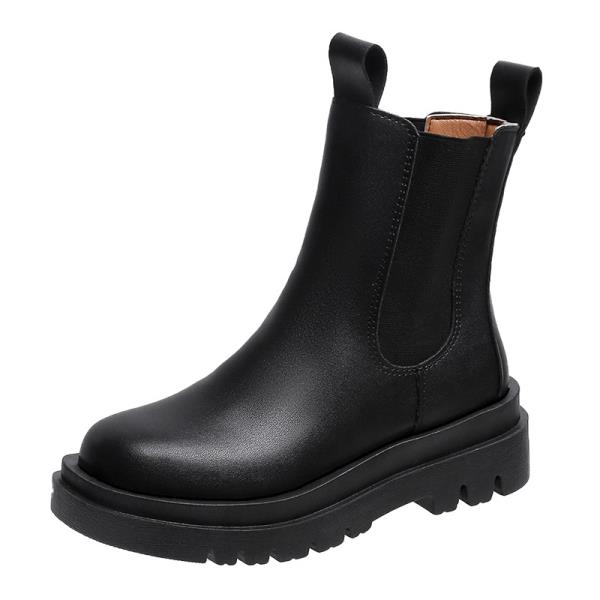 Fashion Winter Boots Lady Women's Rubber Shoes Rain Boots-Women Zipper Round Toe 2024 Med Autumn Ankle Lolita Large Size Rock Fabric Hoo