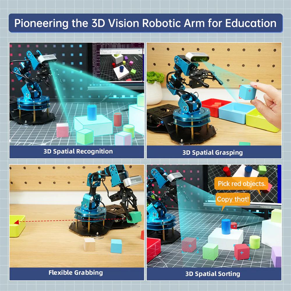 Hiwonder Armpi Ultra Ros2 3D Vision Robot Arm With Multimodal Ai Models, Ai Voice Interaction,Tracking Sorting