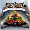 Christmas Tree & Gifts Scene Bedding Duvet Cover Set Duvet Cover Pillowcases  (1*Duvet Cover 2*Pillowcases, without duvet insert)