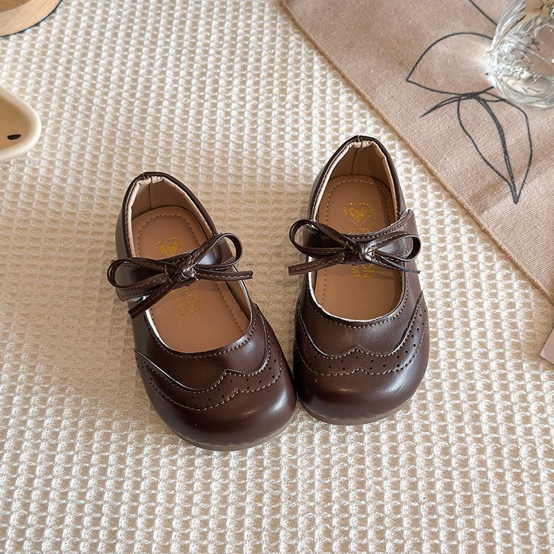 Girls' Small Leather shoes2026Spring and Autumn New Collection: British-Style Brogue Shoes for Little Girls, Fashionable Princess Shoes, Baby Leather