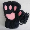 Adorabili guanti di peluche a forma di zampa di gatto, guanti di peluche, caldi e morbidi, senza dita, morbidi, da orso, guanti da costume, mezze dita