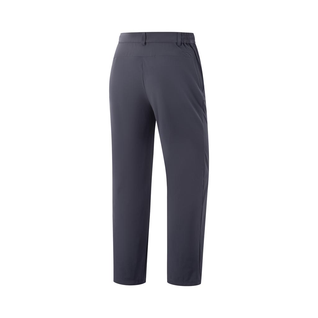 Li-Ning Breathable Solid Color Mid-Rise Straight Leg Casual Pants Men bottoms Navy-Blue AKYV149-3
