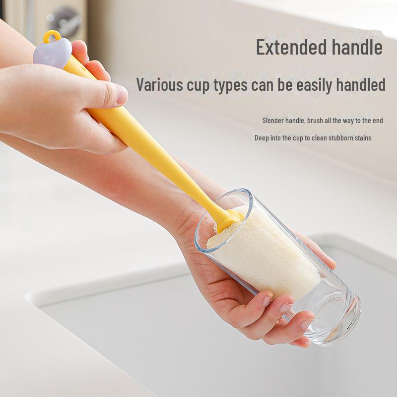 Long-Handled Household Cup Brush - Decontamination Sponge Bottle Cleaner