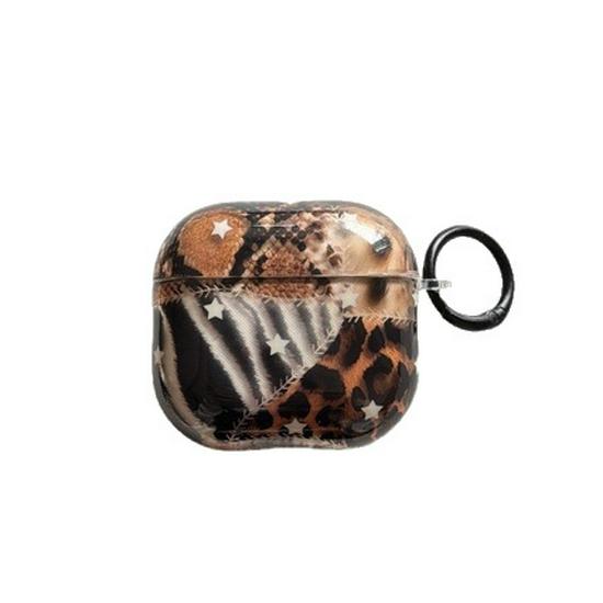 Japanese Korean Semi-Transparent Leopard Print AirPods 3/4 Pro Protective Case - New Model