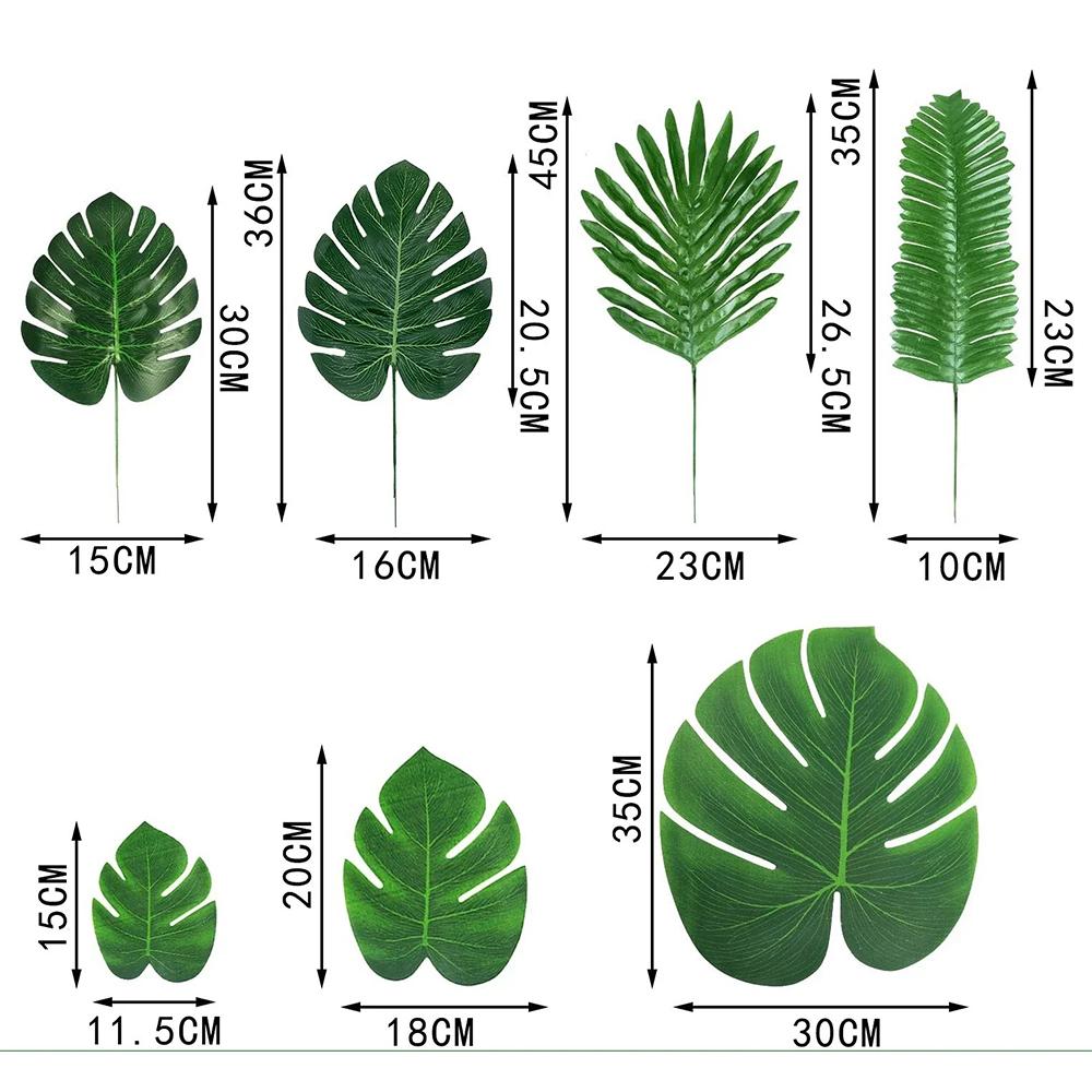 10pcs Hawaii Artificial Palm Leaf Turtle Back Leaf Jungle Beach Theme Party Flower Arrangement Mat Accessories Cup Mat