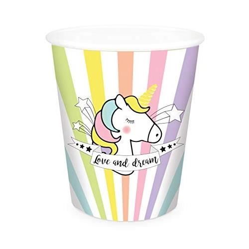 Gobelets en carton - SCRAP COOKING - Licorne - 25 cl - Multicolore - 8 pièces
