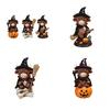 Highland Cow Figurine, Halloween Witch Pumpkin Skull Cow Statue, Resin Scottish Ornament for Calf Lovers, Shelf, Tiered Tray, Mantel, Tabletop Decor