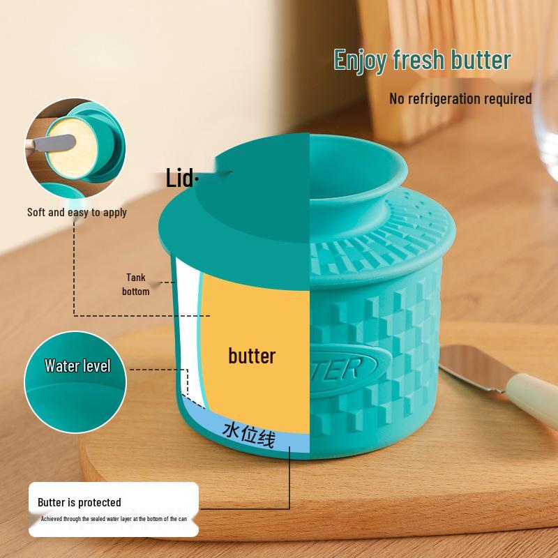 Silicone Sealed Butter Dish with Lid and Scale Lines