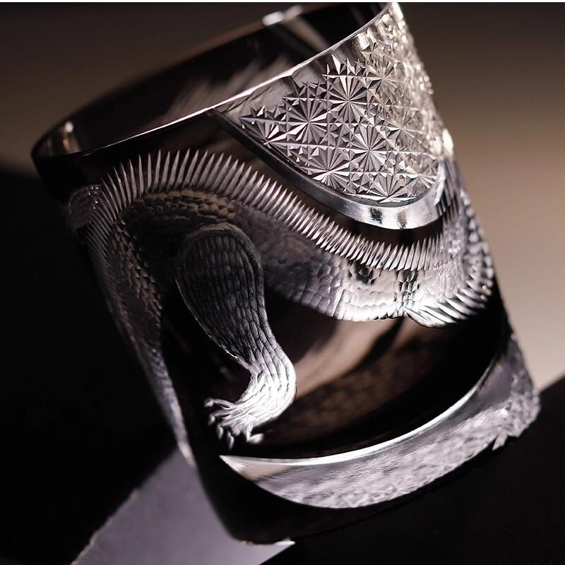 Chinese Dragon Hand Engraving Crystal Brandy Snifter Whiskey Glass Liquor Cup Top Luxury Gifts Loong Edo Kiriko Mug Wineglass