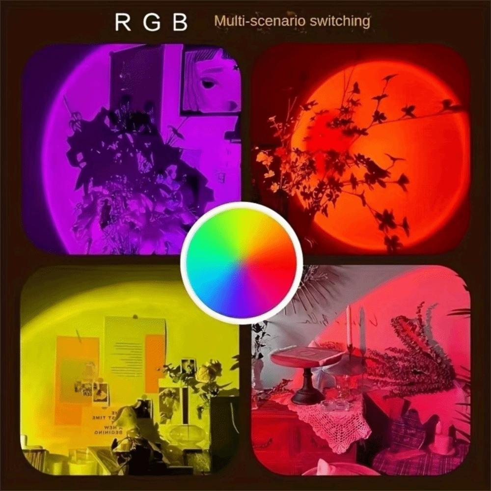 USB Powered LED Sunset Lamp Remote Control Rainbow Projector Light  Photography Props
