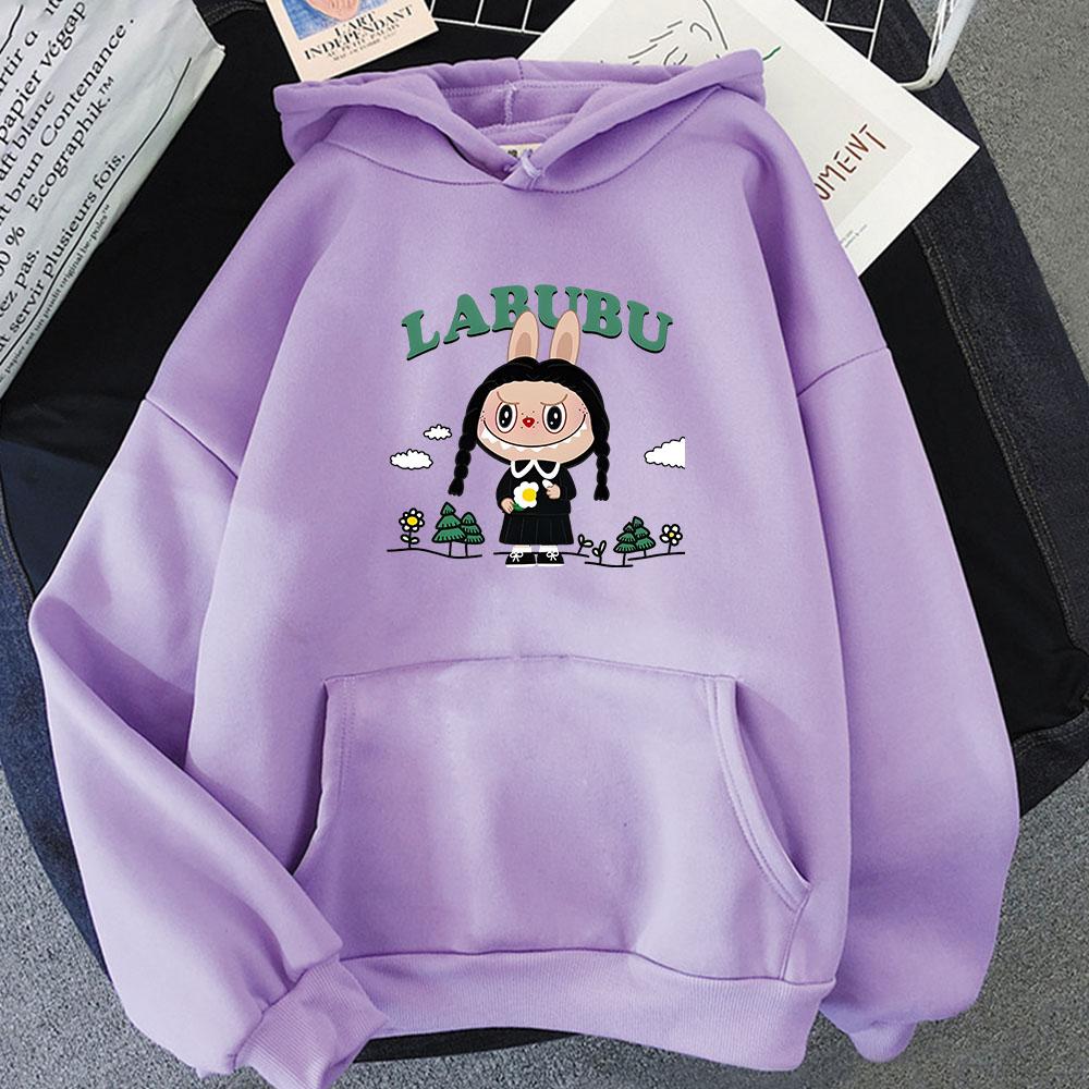 Labubu New Hoodie Cute Printed Fashion Fleece Sweatwear Cartoon Comfortable Sweatshirt Sweet Beautiful Hoody