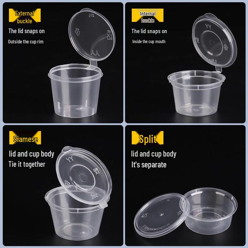 Disposable Round Plastic Sauce Containers with Lids
