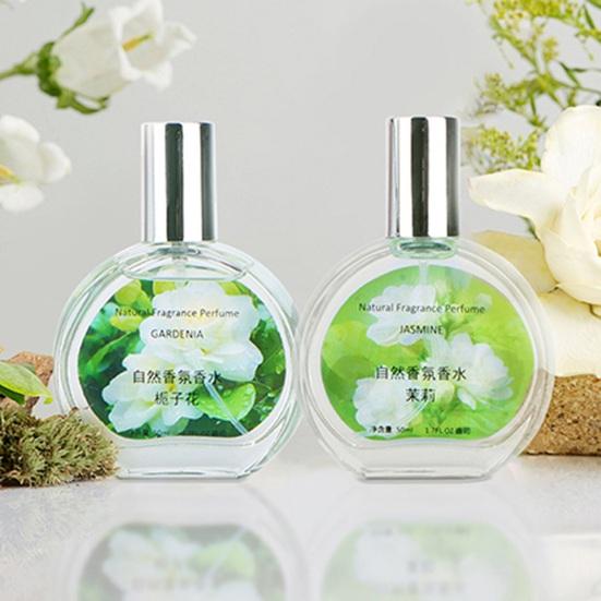 50ml Natural Fragrance Perfume for Women, Long Lasting Floral Fruity Scent, Transparent Round Bottle with Golden Cap Romantic Gift, Ideal for