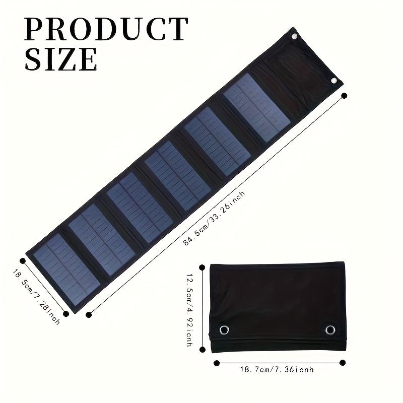 USB Solar Panel Set Foldable Power Bank, Suitable for Outdoor Activities Such As Camping, Hiking, Cycling, Fans, Flashlights, Etc