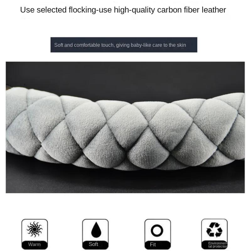 Car steering wheel cover short plush warm plush fashion warm non-slip car interior supplies handlebar cover general purpose