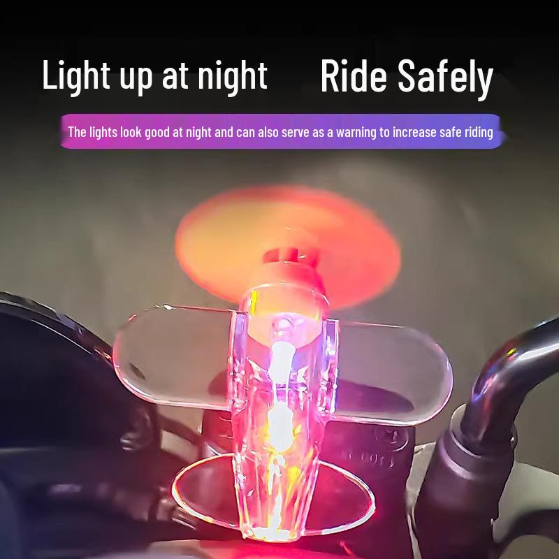 Wind-Powered LED Color Light Airplane Ornament for Cars and Motorcycles