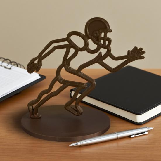 Yousheng Statuetka Gracza Rugby z Okrągłą Podstawą Plastikowy Sportowiec Znak Stołowy Figurka Rzeźba Dekoracja Ozdoba na Biurko do Domu Biura